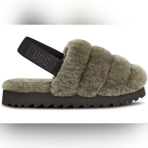 UGG Olive Plush Fur Slippers